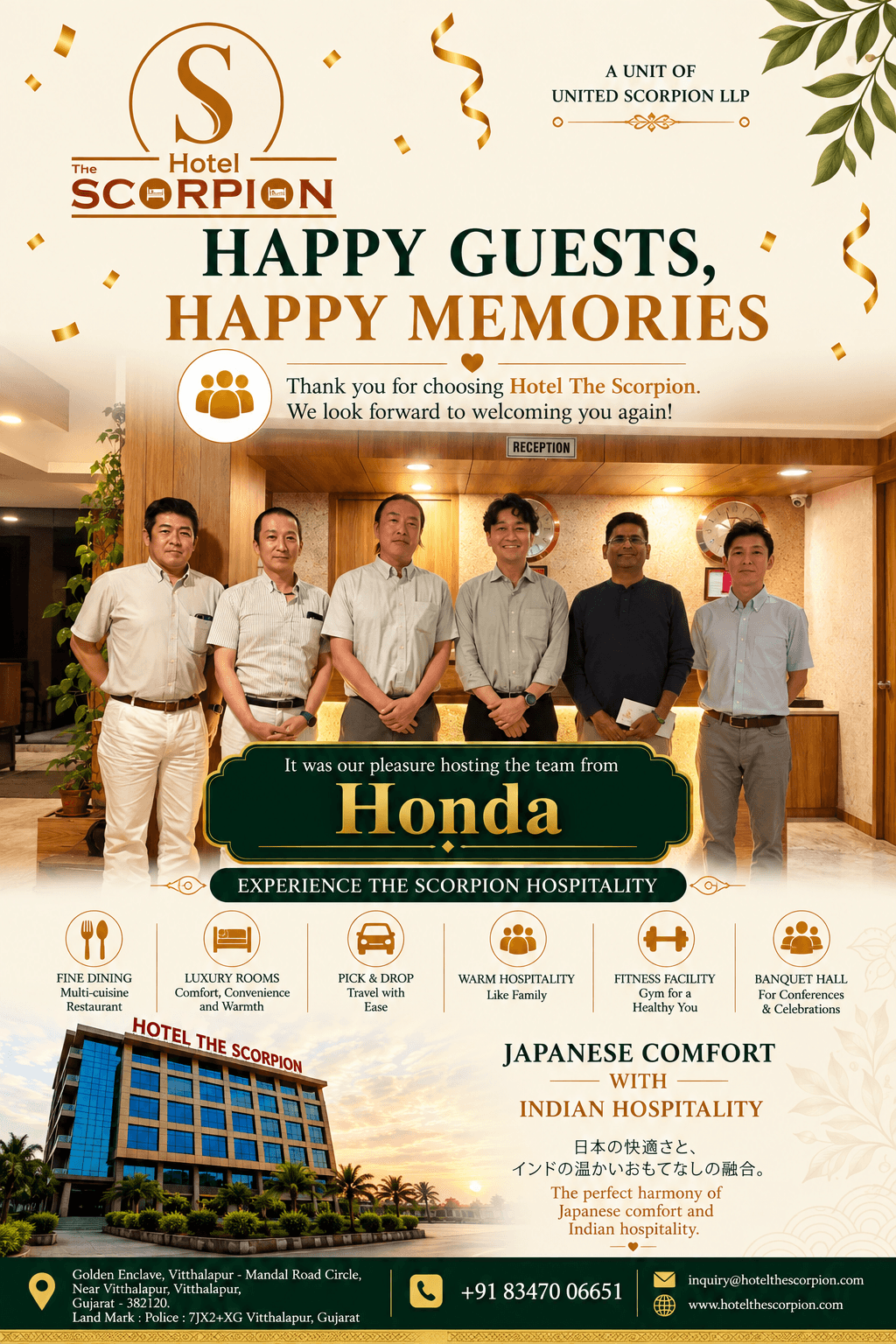 Guest testimonial from Hotel The Scorpion
