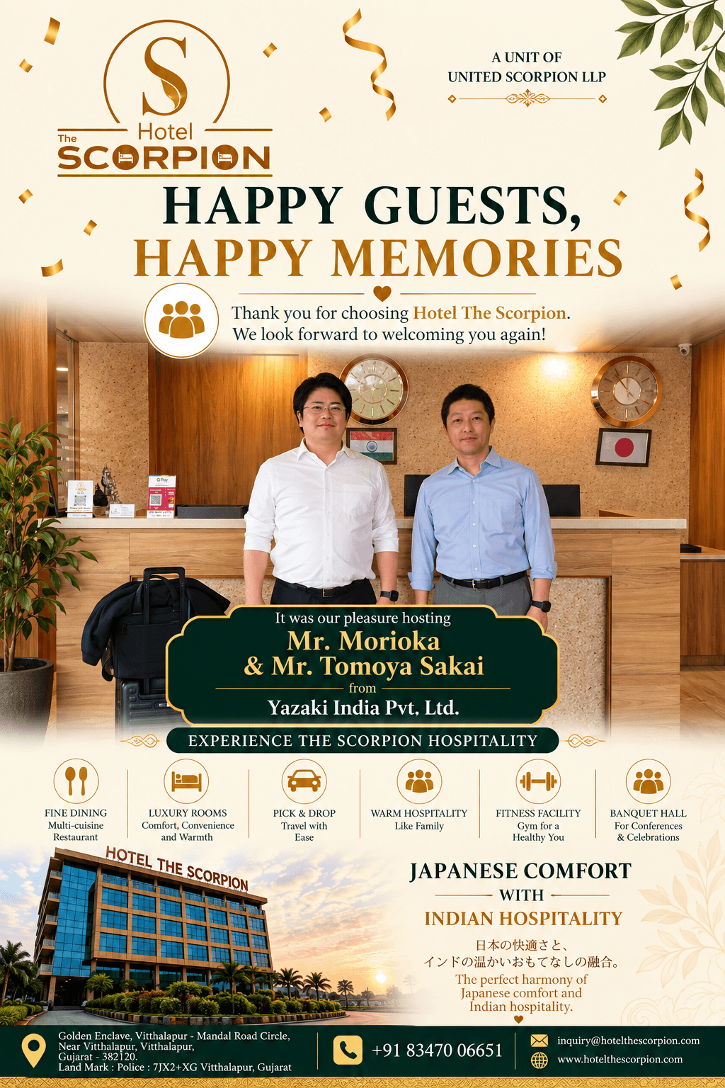 Guest testimonial from Hotel The Scorpion